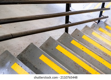 Epsom Surrey UK January 02 2022, Staircase And Handrail With No People In A Public Car Park 