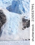 Eqip Sermia glacier calving with a loud ice avalanche (vertical), Eqip Sermia, Greenland