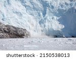 Eqip Sermia glacier calving with a loud ice avalanche (horizontal), Eqip Sermia, Greenland