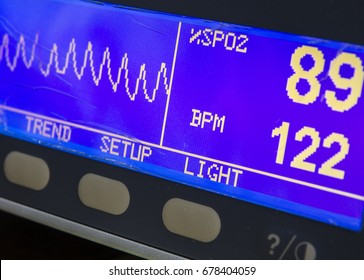 Eqiupment Showing Low Oxygen Levels On A Patient