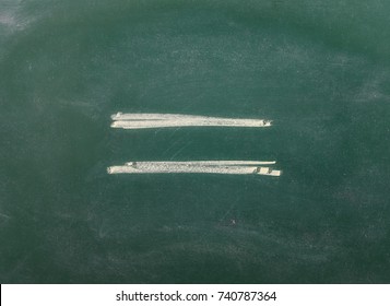 Equal Sign, Symbol On Chalkboard, Blackboard Texture