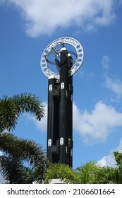 Equator monument or it called Khatulistiwa Park located in Pontianak, Indonesia.  This monument marks the division between the northern hemisphere and southern hemisphere.