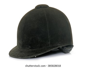 Equestrian Helmet In Front Of White Background