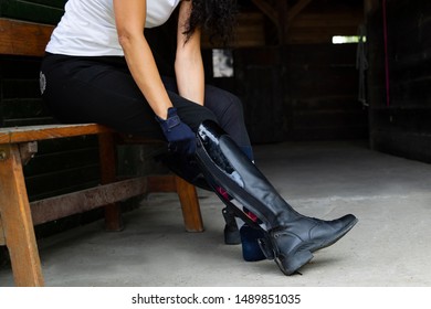 Equestrian Sport. Leather Equestrian Boots. Riding Clothes.