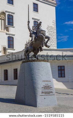 Equestrian statue of King Svatopluk I at the Honorary Courtyard, Bratislava castle