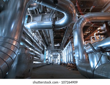 Equipment, Cables And Piping As Found Inside Of  Industrial Power Plant