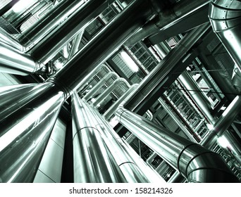 Equipment, Cables And Piping As Found Inside Of  Industrial Power Plant