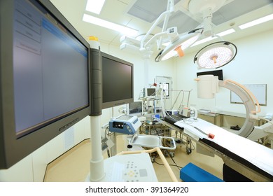equipment and medical devices in modern operating room