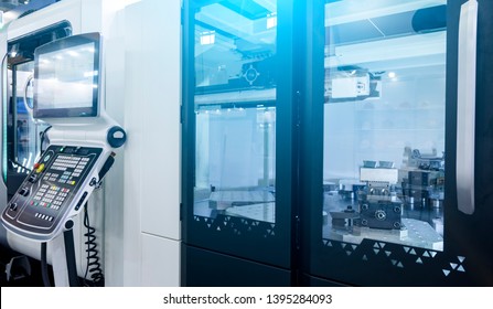 Equipment in modern milling smart factory. CNC or Computer Numerical Control machine