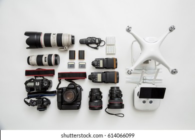Equipment of a modern photographer with a drone