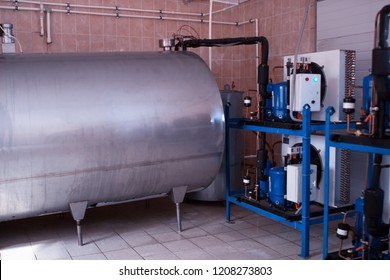 Equipment On The Farm For Processing, Storing And Cooling Cow's Milk, Producing Cow's Milk, Storage Tank For Cow Milk, Charge