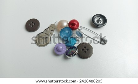 equipment for sewing in the form of scissors, thread, needle