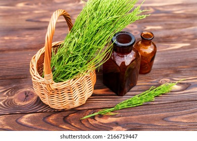 Equisetum, Horsetail, Snake Grass, Oil For Cosmetology. Puzzlegrass, Candock Extract For Alternative Medicine Used Diuretic For Edema, Tonic, Wound Healing. Help With Heart Failure