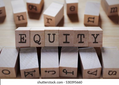 Equity Word In Wooden Cube
