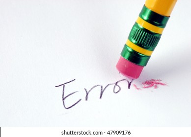 Erase The Word Error With A Rubber Concept Of Eliminating The Error/mistake