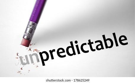 Eraser Changing The Word Unpredictable For Predictable 