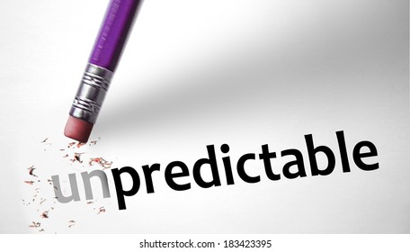 Eraser Changing The Word Unpredictable For Predictable