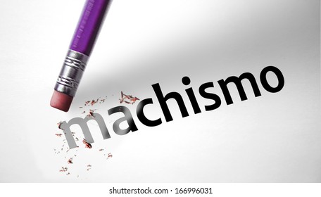 Eraser Deleting The Word Machismo