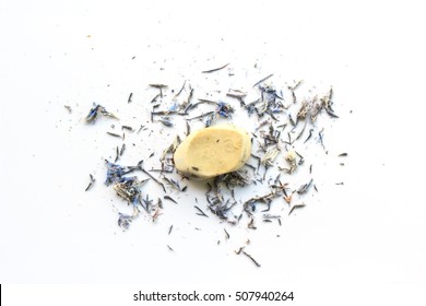 Eraser Dust And Eraser On White Background