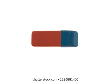 Eraser isolated on transparent, top view, School supply