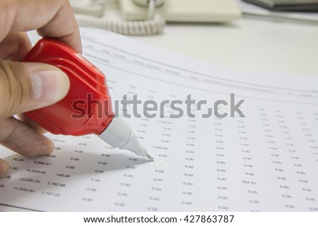Erasing data with correction fluid