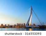 Erasmus bridge over the river Meuse in , the Netherlands