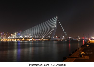 The Erasmusbrug In Rotterdam At Night