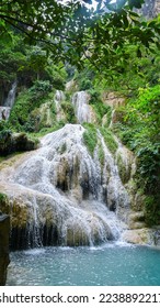Erawan very beautiful waterfall in Kanchanaburi Thailand ,the most destination of national park - Shutterstock ID 2238892217