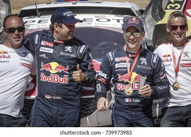 Erfoud, Morocco. October 9, 2017. Oilibya Cross-Country Rally Of Morocco, Preparation To Dakar 2018. Daniel Elena - Sebastien Loeb, Peugeot 3008 DKR.