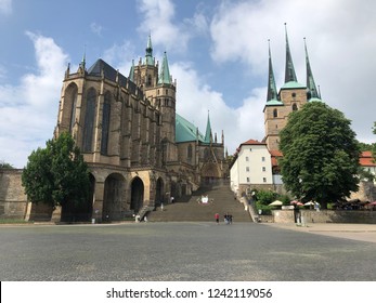 The Erfurt Cathedral and St. Severi church in Erfurt, Germany
