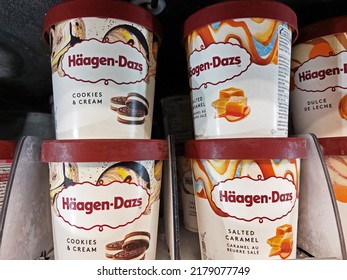 Erfurt, Germany - 07 16 2022 Häagen-Dazs Icecream In A Supermarket