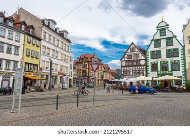 ERFURT, GERMANY, 28 JULY 2020: Main square of Erfurt