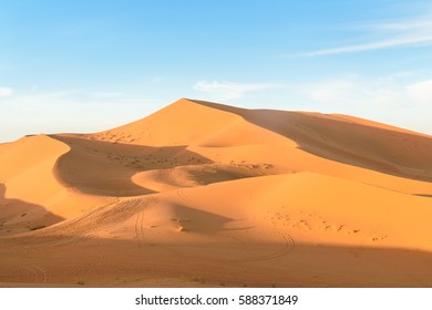 Erg Chebbi Sand dunes in Sahara Desert near Merzouga, Morocco