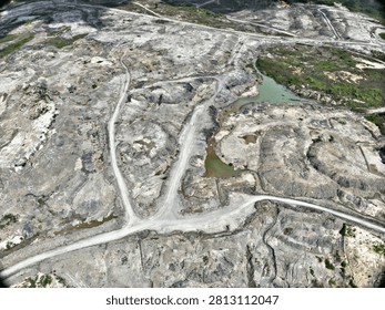 erial View of Open Pit Coal Mine Development and Industrial Roads in Kalimantan