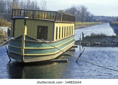 Erie Canal Village With Barge In Rome, NY