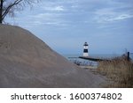 The Erie Harbor North Pier Lighthouse. Located on the Presque Isle State Park in Erie, Pennsylvania. 