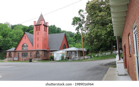 Erin, Tennessee United States - May 31 2021: A Historic Church In The Mountains