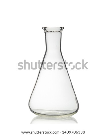 Erlenmeyer flask isolated on white background