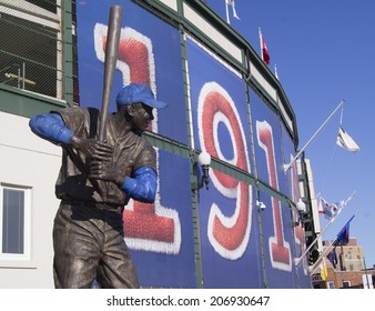 Ernie Banks Statue At Wrigley Field On July 23rd, 2014