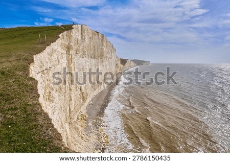 Eroded White Cliff Path Leading Down to Beach.