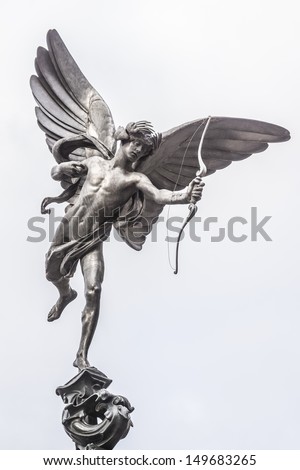 Eros love statue at Piccadilly Circus. London, United Kingdom.