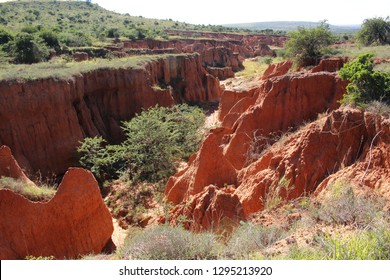 Erosion Gully From Years Of Overgrazing And Water Erosion.