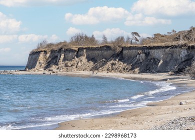 Erosion, sand and land erosion on the Baltic Sea beaches of Rügen and Usedom
