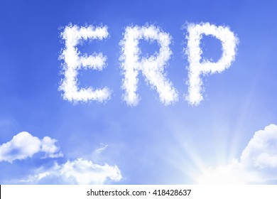 ERP Cloud Word With A Blue Sky