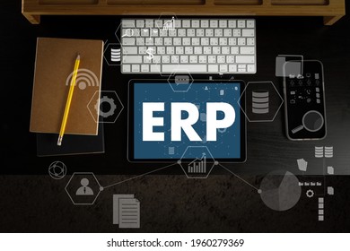 ERP As Emergency Response Procedures Thoughtful Male Person Looking To The Digital Tablet Enterprise Resource Planning ERP