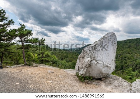 Erratic Boulder on a Cliff's Edge, Minnewaska State Park