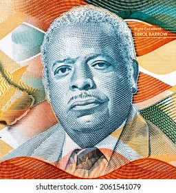 Errol Barrow 1 St Prime Minister Of Barbados, Portrait From Barbados Banknotes.