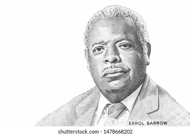 Errol Barrow, Portrait From Barbados Banknotes. 