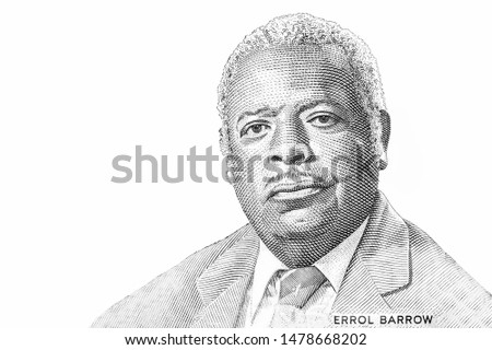 Errol Barrow, Portrait from Barbados Banknotes. 