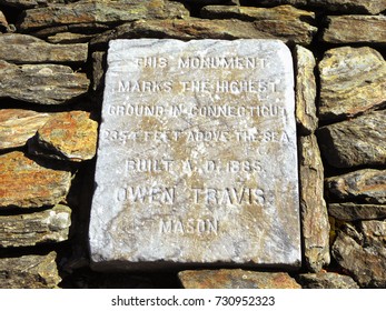 Erroneous Inscription At Summit Of Bear Mountain Lies Within The Town Of Salisbury, Connecticut, In The United States.